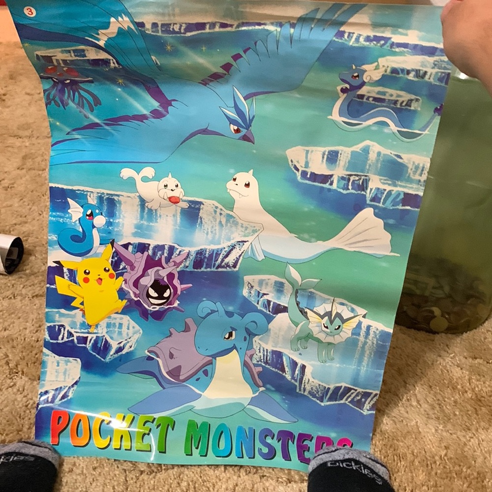 Vintage classic pocket monsters ice Pokémon poster